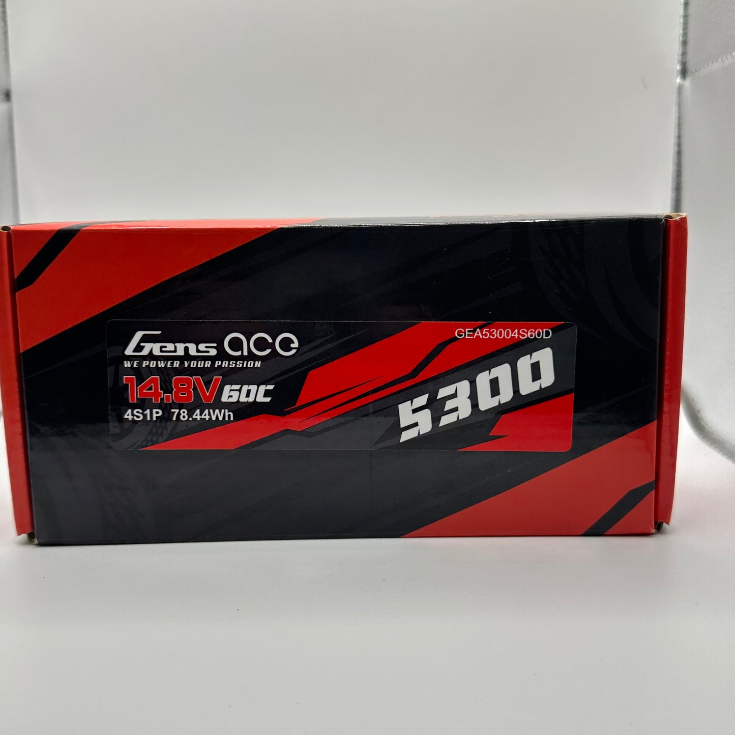 NEW OPEN BOX - Gens Ace 5300mAh 4s 60C 14.8V HardCase Lipo Battery XT90 for RC Cars + RC Trucks